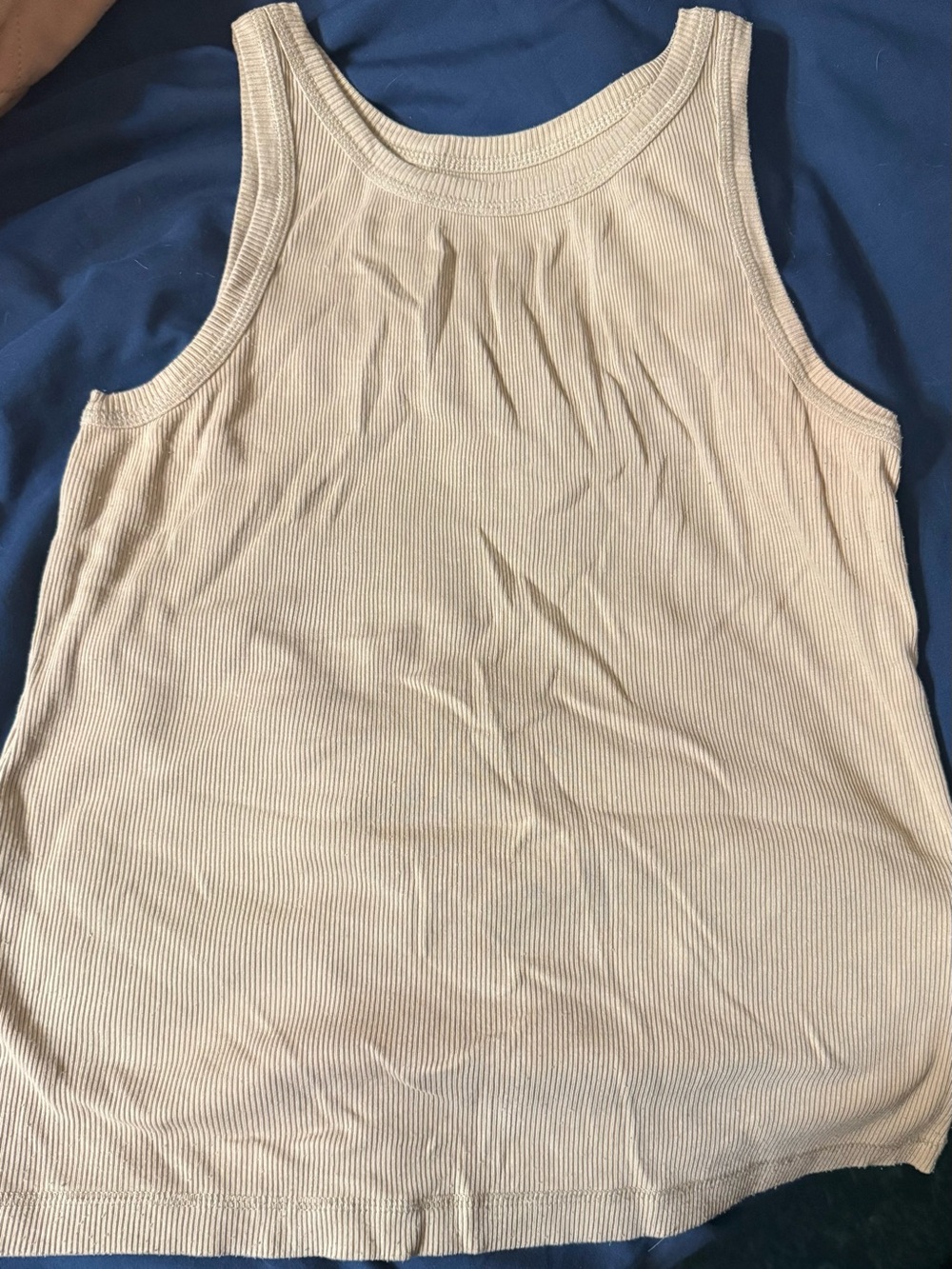 Cato Ribbed Tank Top - Beige